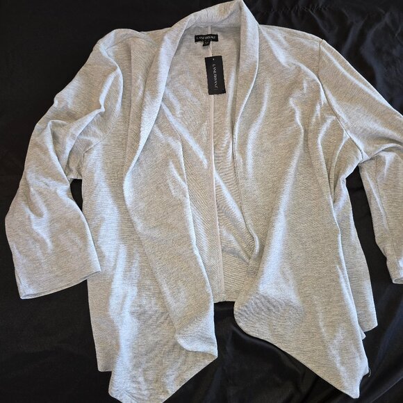 LANE BRYANT Plus Size Gray Open Front Long Sleeve Cardigan Sweater Sz 14/16 NWT - Picture 1 of 6